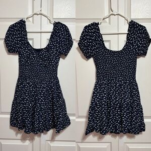 Hollister Navy Blue Floral Mini Dress
